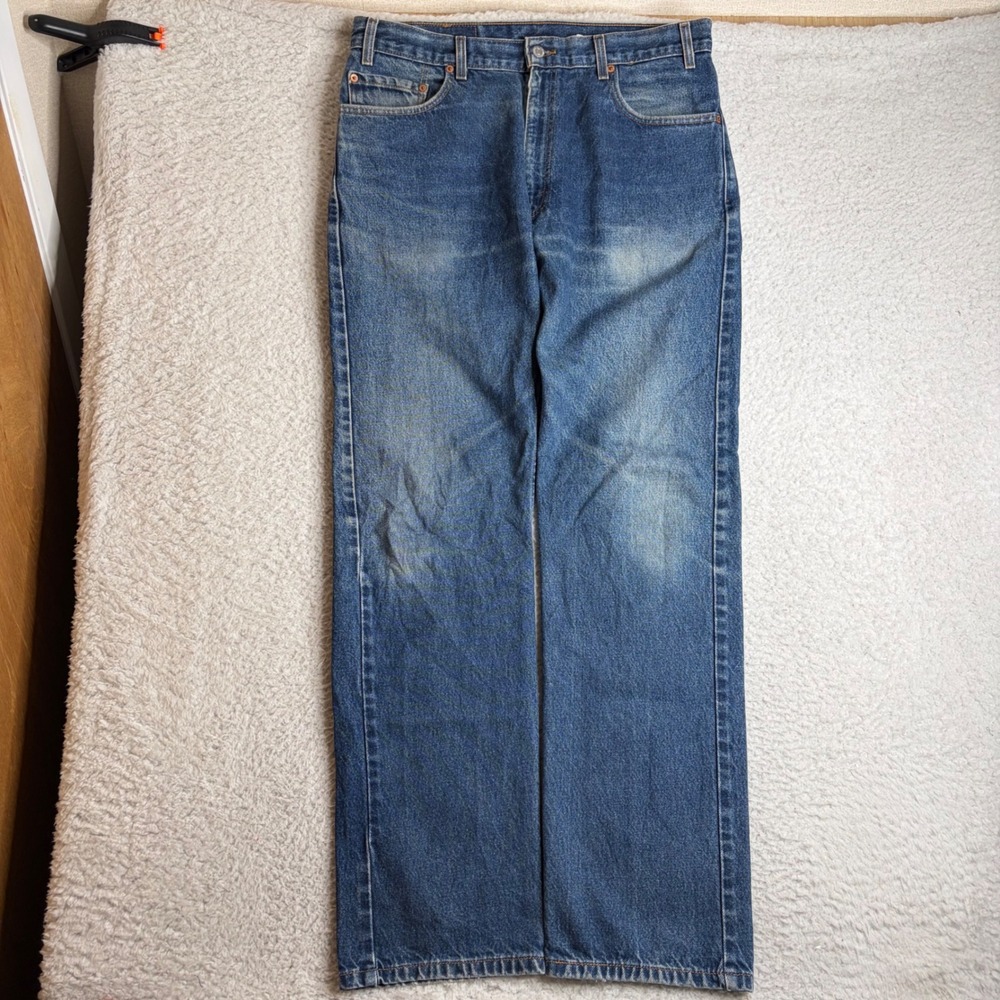 Vintage Levis 505 Regular Fit Jeans Mens 36x34 (33) PERFECT FADE Blue Straight
